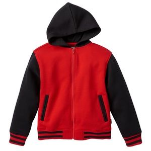 Dusted Boys Fleece Full Zip Hooded Athletic Varsity Jacket